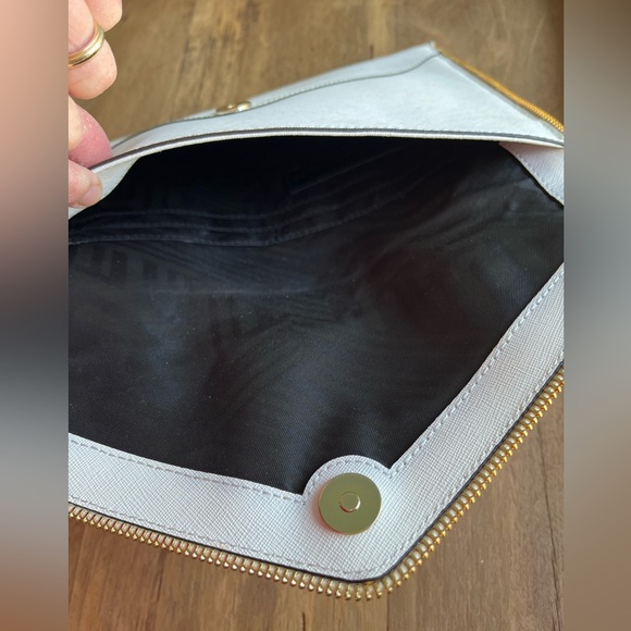 Rebecca Minkoff Leo Leather Envelope Clutch White - Picture 12 of 15